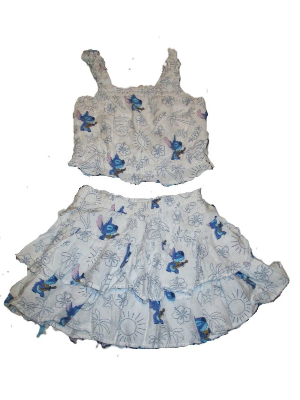 Disney Stitch X Primark Girls Top & Skirt size  3-4